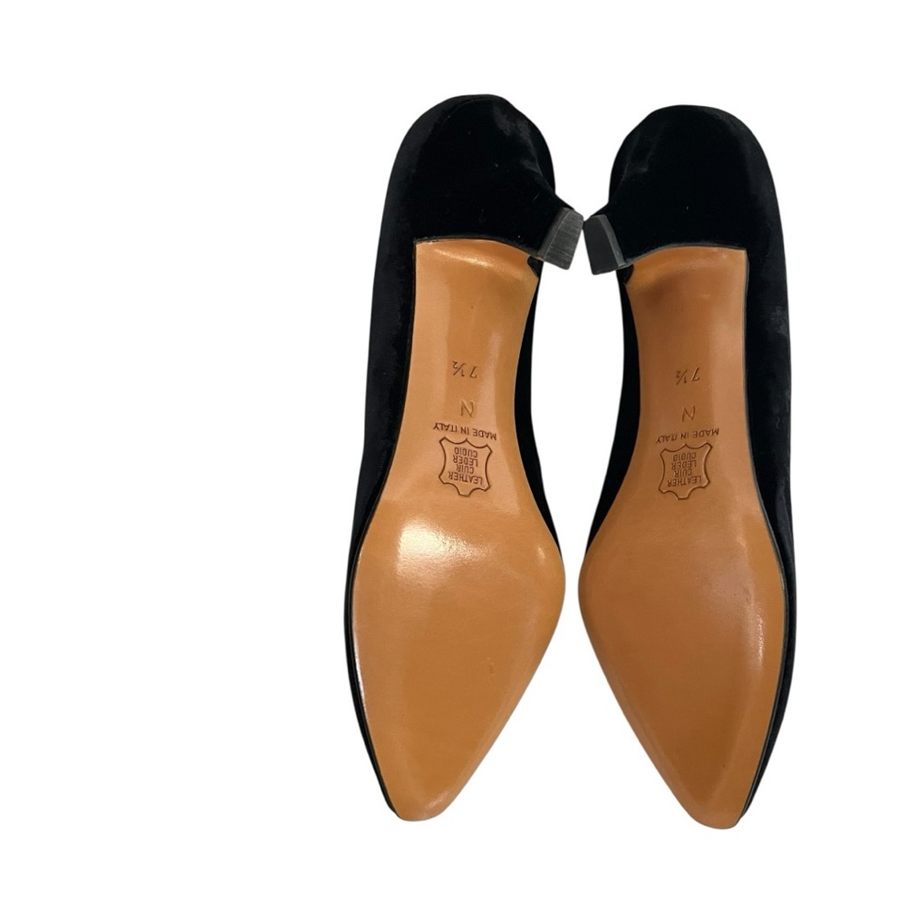 Yves Saint Laurent Black Velvet Jeweled Pointed Toe Heels Size 7.5 Party Vintage - Picture 9 of 11